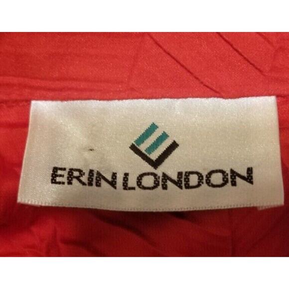 Erin London Women's Red Crinkle Blazer Jacket Button up Long Sleeve Size S - LN - Picture 7 of 9